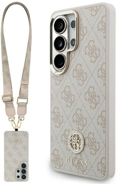 GUESS MagSafe Hülle für Samsung Galaxy S26 Ultra S948 mit 4G Big Rhinestone Triangle Strap in Rosa - Bild 1