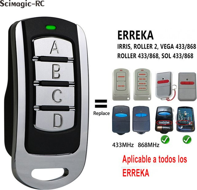 Erreka Garage Fernbedienung kompatibel mit Iris 2 und Iris 4 in Schwarz - Bild 1