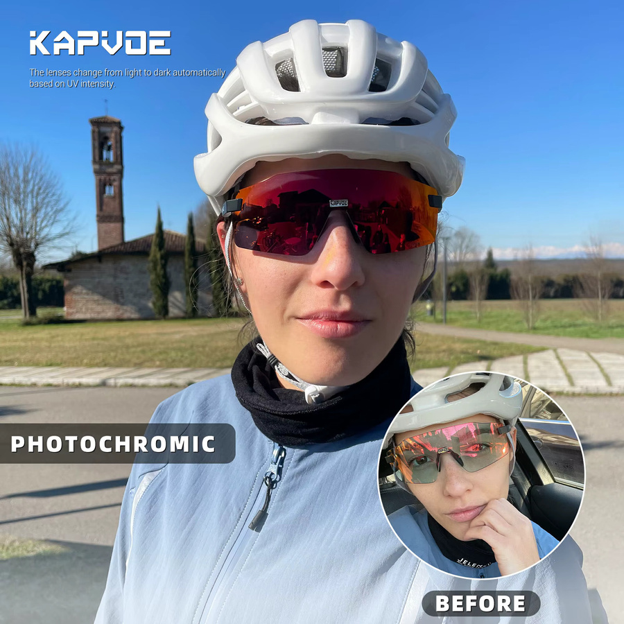 Kapvoe Marathon Sportsonnenbrille, Photochrome, UV400 - Bild 5