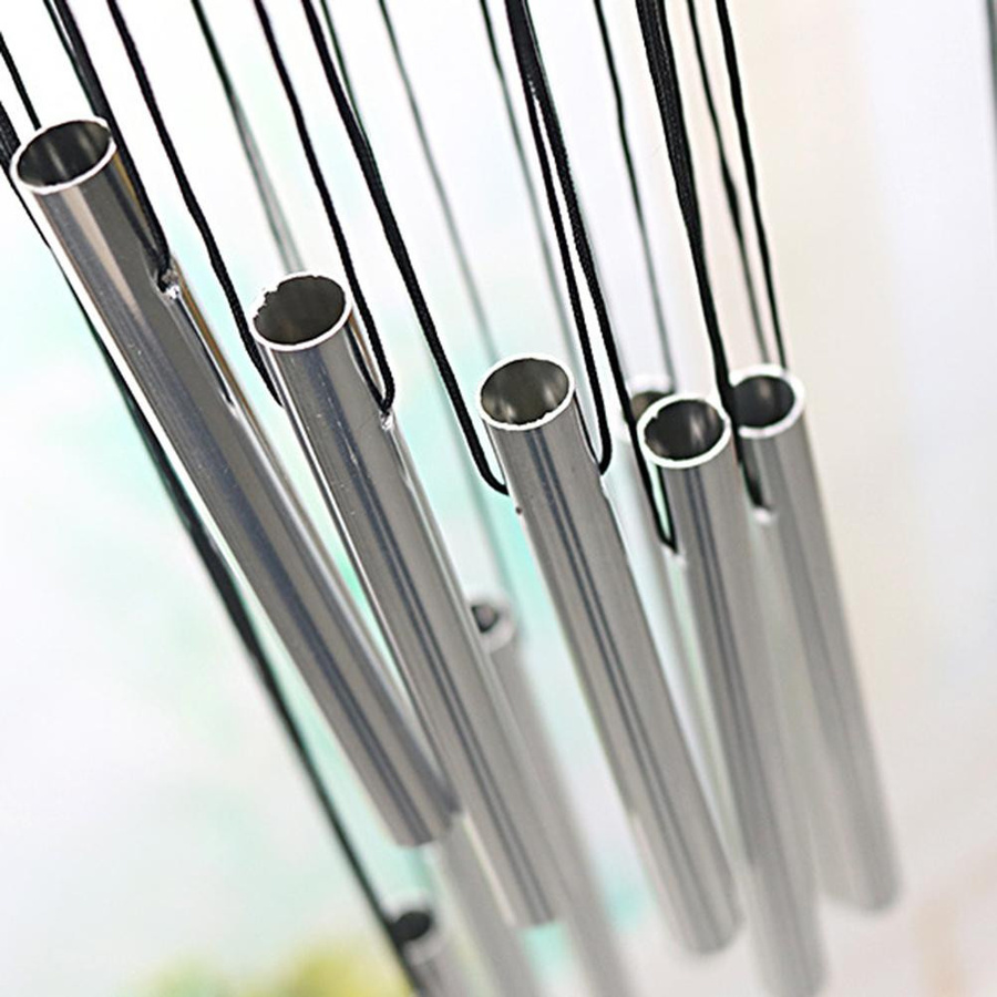 TOMTOP JMS Metall-Windspiel aus Aluminiumlegierung in Silber mit 12 Rohren zum Aufhängen - Bild 3