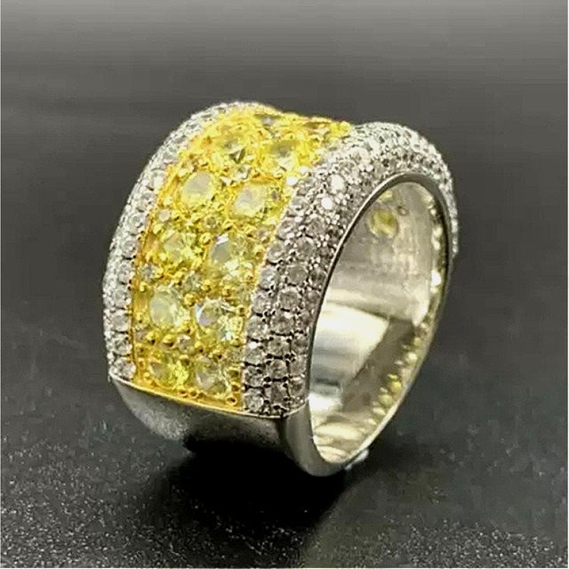 YoYo Ring, Silber, Gelbe Synthetische Zirkonia, Unisex - Bild 1