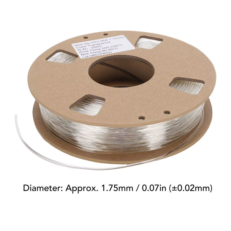 Bisofice TPU-Filament für FDM-3D-Drucker, 1,75 mm, 95 A, 250 g, transparent - Bild 4
