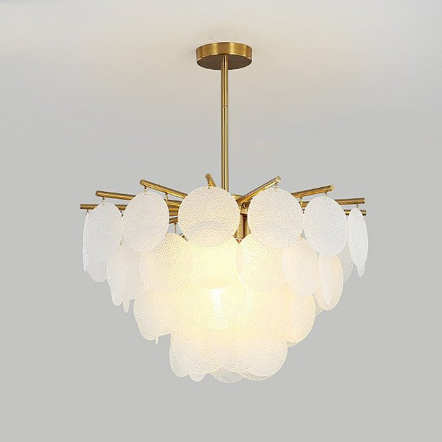 Vecli Pendelleuchte aus Kristall und Glas in Gold/Messing für Wohnzimmer, Esszimmer, Arbeitszimmer und Schlafzimmer - Bild 1