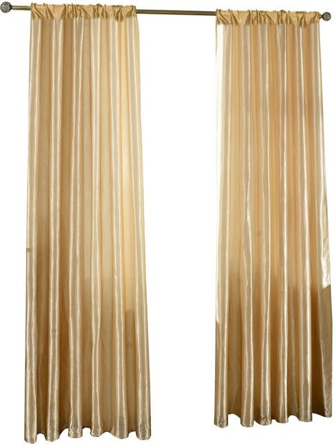 Moderner halbtransparenter Vorhang in Beige mit Rod Pocket, Breite: 100 cm, Höhe: 130 cm - Bild 1