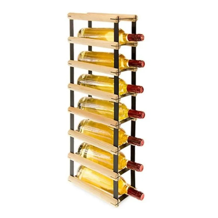 PROREGAL Modulares Weinregal Vinotega aus massivem Kiefernholz in Natur, H 72,5 cm x B 12,5 cm x T 24,5 cm, Platz für 7 Flaschen - Bild 2