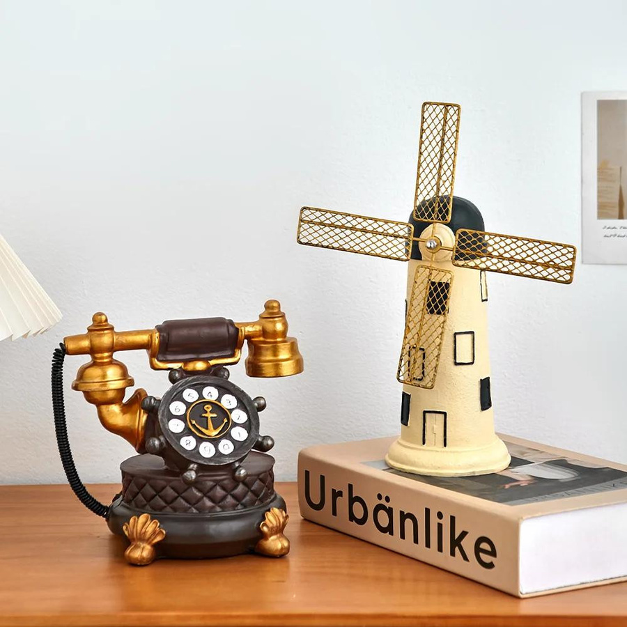 Windmühlen-Figur von Yiran Furniture im antiken Design aus Harz als dekorative Statue für dein Zuhause - Bild 2