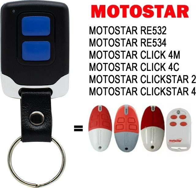 Motostar Clickstar 2 4 Garage Fernbedienung Klon Toröffner 433,92 MHz Schwarz - Bild 1