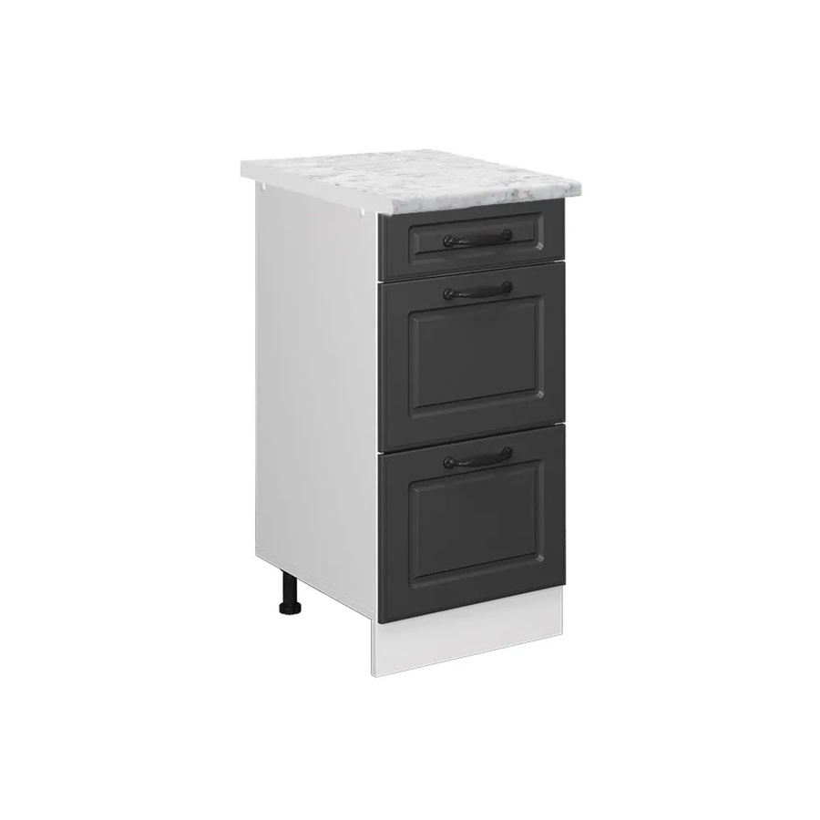 Vicco R-Line Schubladenschrank für die Küche in Anthrazit und Weiß im Landhausstil mit Marmor-Optik, Breite: 40 cm - Bild 2