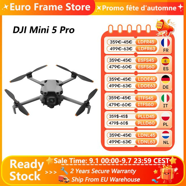 DJI Mini 5 Pro Ultraleichte faltbare Drohne mit 1 Zoll CMOS Kamera und omnidirektionaler Hinderniserkennung in Grau - Bild 1