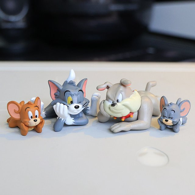 HUGKIS Tom und Jerry Figuren, 4-teiliges Set, Tiere, Kunststoff - Bild 1