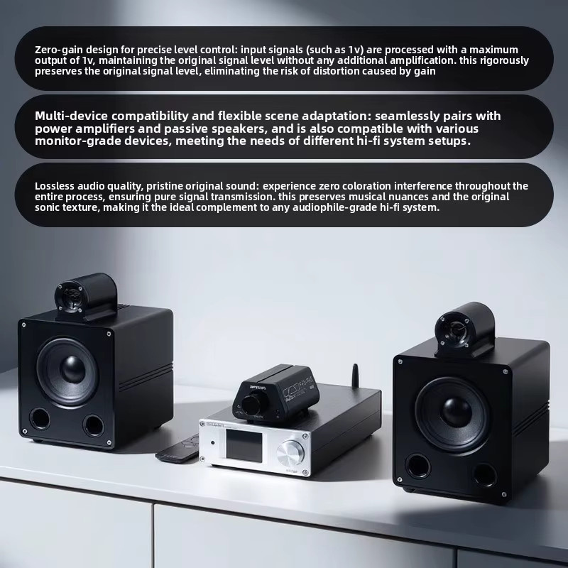 BRZHIFI Passiver Vorverstärker FV3-PRO mit Fernbedienung in Schwarz - Bild 2