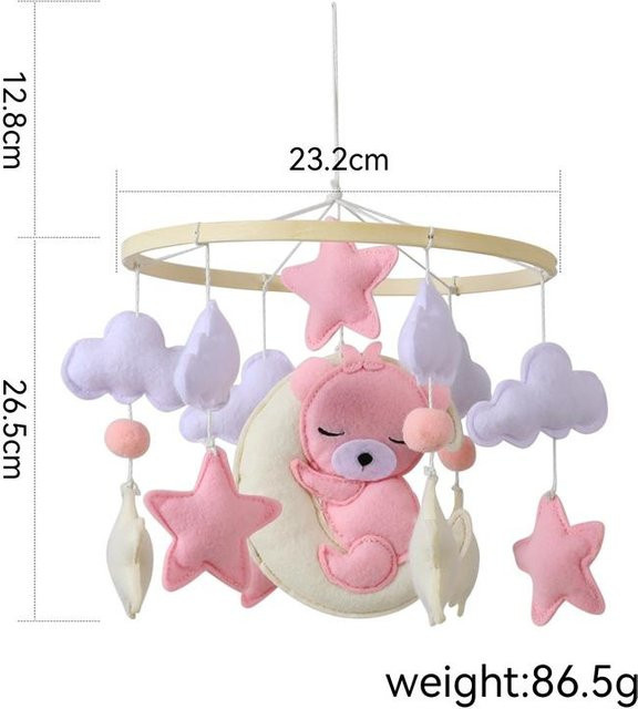 Binchi Outdoor Product Spieluhr Bettglocke, Cartoon-Bär, Holz und Filz, ab 0 Jahre - Bild 1