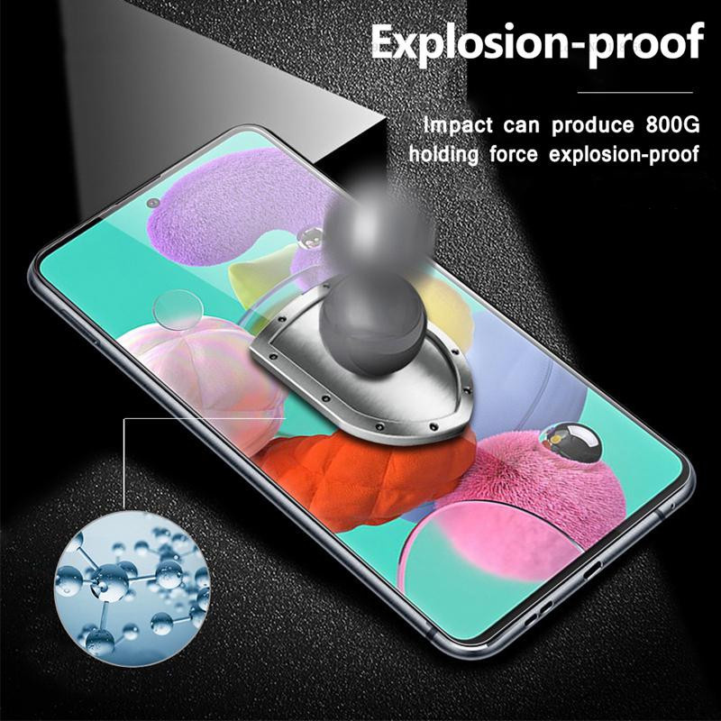 Samsung Galaxy A51 Vollbildschutz aus 9H gehärtetem Glas in Schwarz und Transparent - Bild 4