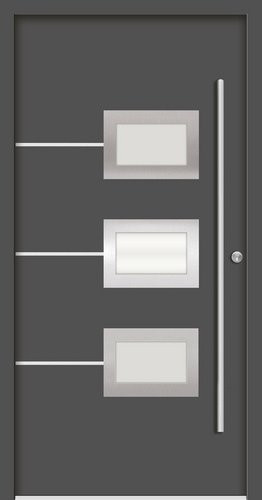 Splendoor Haustür ATHEN Prime aus Aluminium in Anthrazit-Grau mit Glaseinsatz, Höhe: 210,0 cm, Breite: 100,0 cm, Tiefe: 7,0 cm - Bild 1