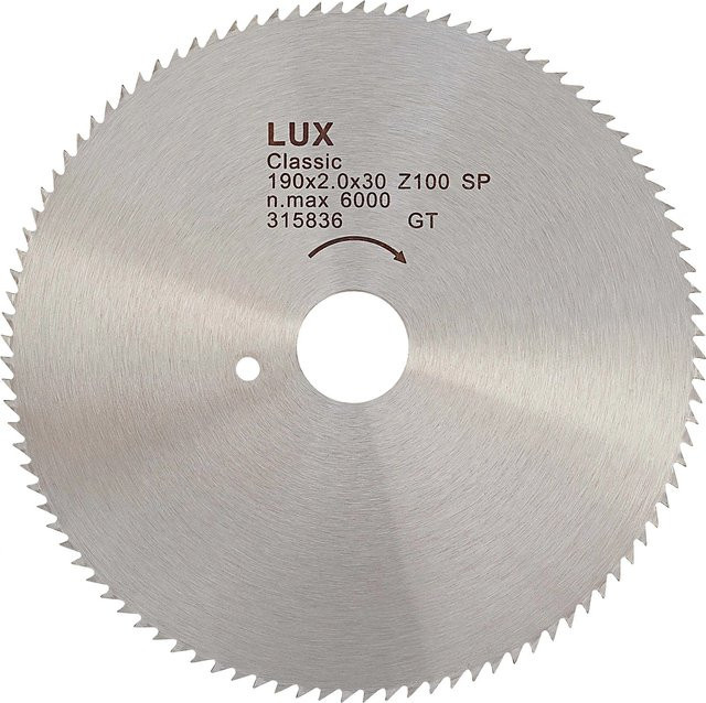 LUX-TOOLS Kreissägeblatt für Holz mit 100 Zähnen, Durchmesser: 190 mm, Farbe: Silber - Bild 1