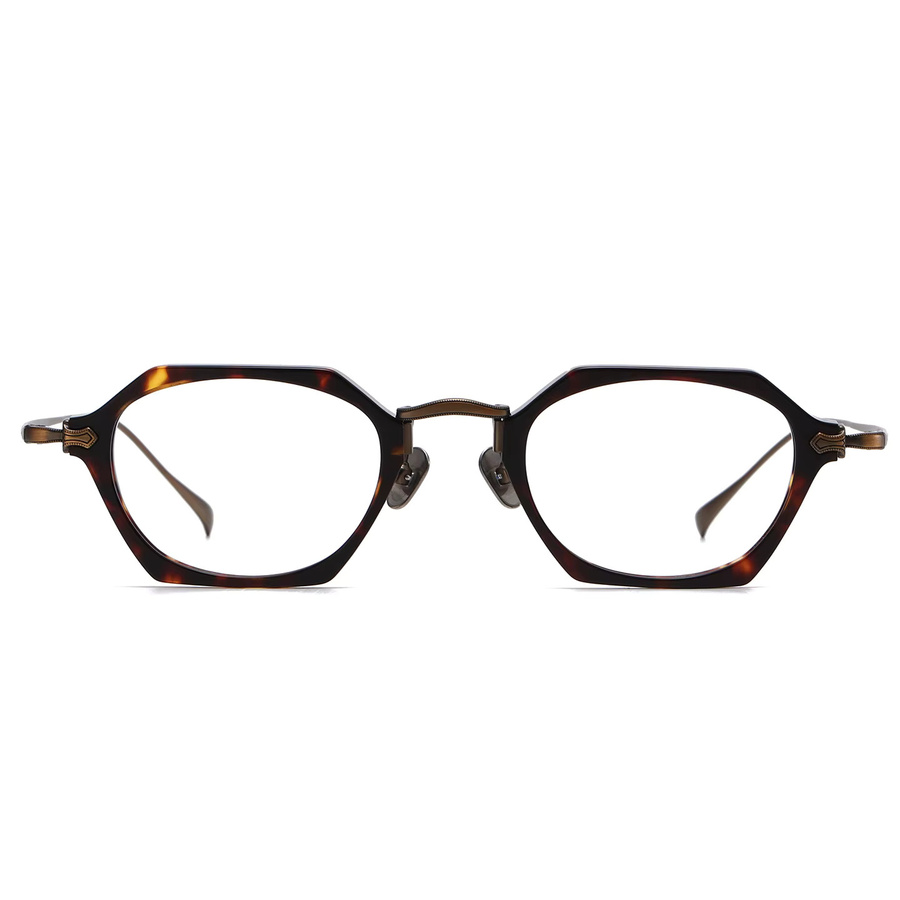 VICKI Korrektionsbrille Herren, Vollrand, hexagonal, Titan, braun - Bild 4