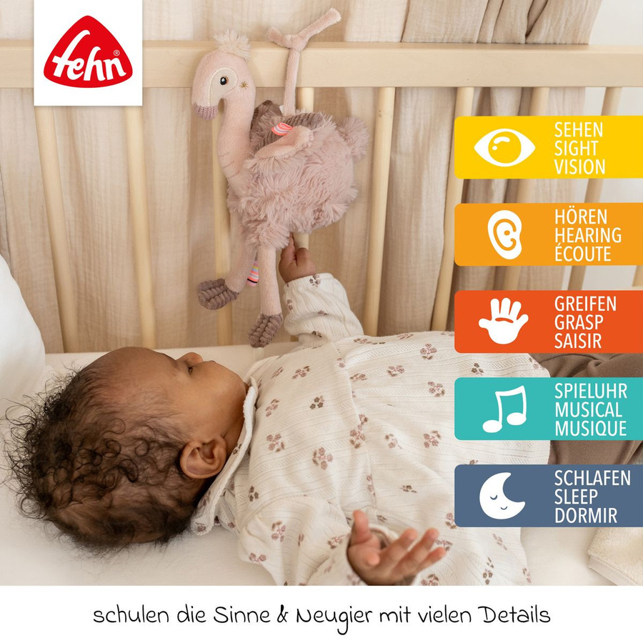 Fehn Mini-Spieluhr Flamingo, Plüsch / Textil, ab 0 Jahre - Bild 2