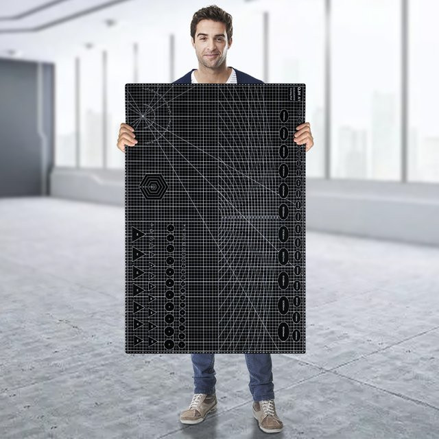 QJH Selbstheilendes PVC-Schneidepad in Schwarz als Desktop-Schutzpad für Leder, Schnitzen, Stanzen und Papierhandwerk - Bild 1