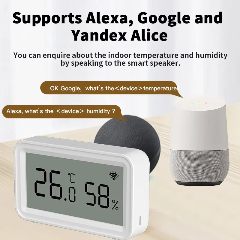 Tuya WiFi Smart Sensor Weiß: Drahtloser Temperatur- und Luftfeuchtigkeitsmonitor kompatibel mit Smart Life und Google Assistant mit Echtzeitwarnungen - Bild 3