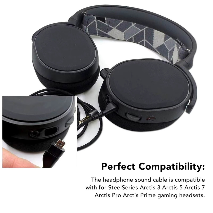 SteelSeries Ersatz-Soundkabel für Arctis 3, Arctis 5, Arctis 7, Arctis Pro und Arctis Prime, Schwarz, Länge: 1,5 m - Bild 4