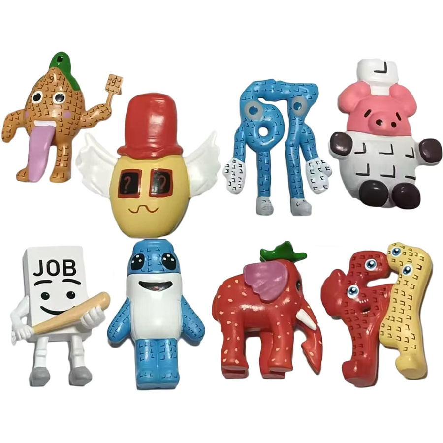 Bandai Anime Actionfiguren Ornamente, 8-teiliges Set, Erdbeer-Elefant, Kawaii Modellpuppe - Bild 2
