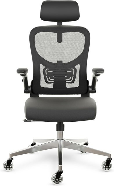 CLOUVOU SmartSeat Ergonomischer Bürostuhl in Schwarz mit 3D-Kopfstütze und 3D-Armlehnen - Bild 1