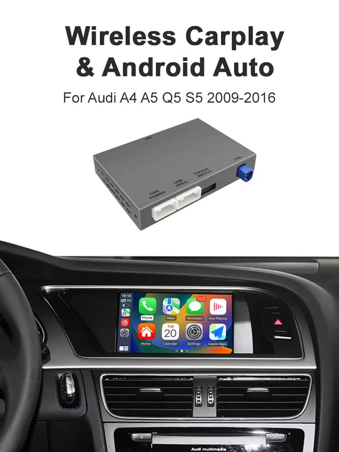 REEIIO Drahtloses CarPlay und Android Auto Interface für Audi A4 A5 S4 S5 RS4 RS5 und Q5 (2008–2015) mit 3G MMI-System und Mirror Link Unterstützung - Bild 7