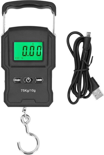 OutsideWorld Tragbare Digitale Küchenwaage mit USB-Wiederaufladung, Schwarz, Edelstahl und Kunststoff, bis 75 kg - Bild 1
