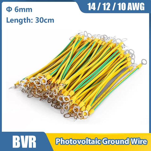 BVR Solar-Photovoltaik-Erdungskabel aus flexiblem Kupfer in Gelb-Grün mit 6 mm Anschluss - Bild 1