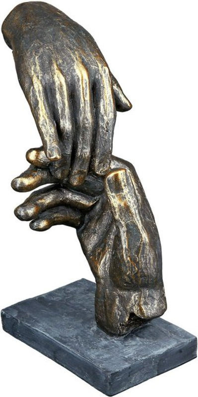 GILDE Skulptur Two hands Dekoration in Braun aus Metall, B/H/T: 13 x 21 x 7 cm - Bild 1
