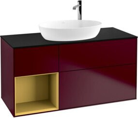V&B Waschtischunterschrank Finion Wandbeleuchtung in Platinblau glänzend, Breite: 120 cm, Tiefe: 50,1 cm, Höhe: 50,1 cm - Bild 1