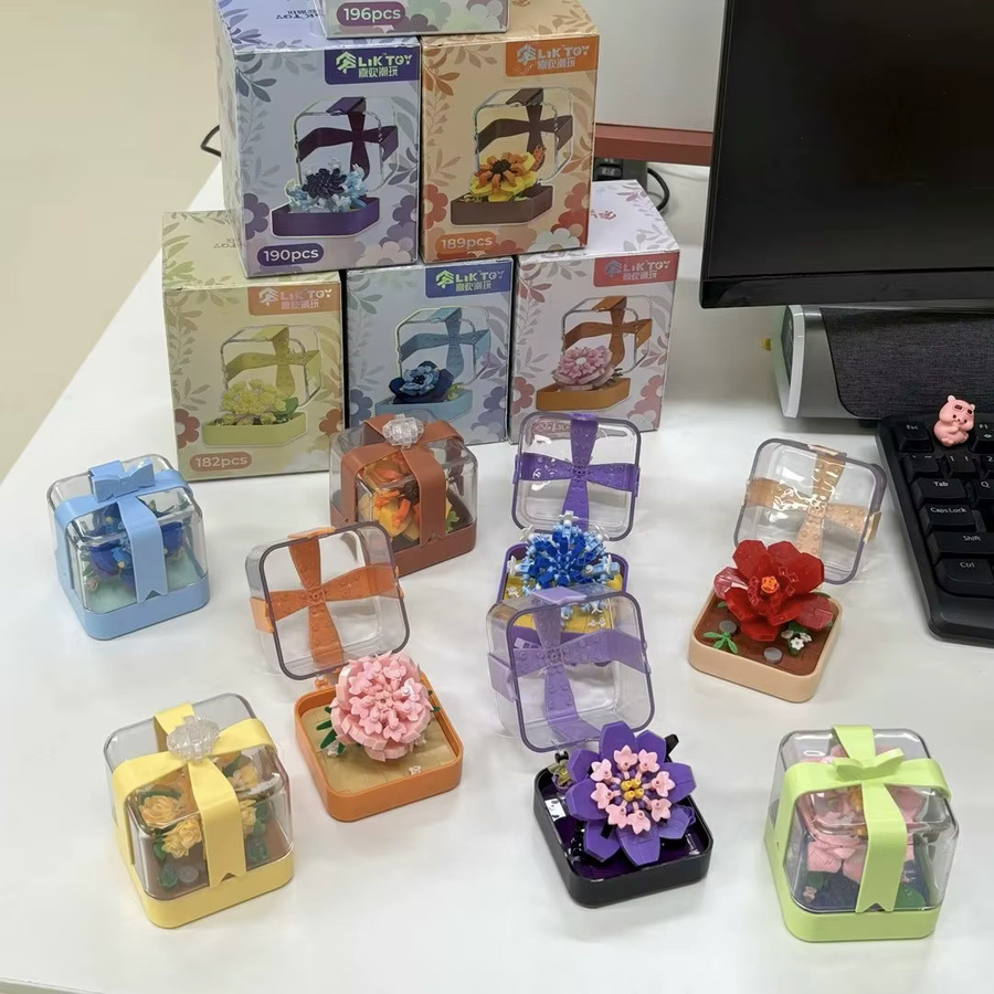 3D-Blumen-Patchwork-Ringbox, DIY-Puzzle-Bausteinset, Natur, Bunt / Mehrfarbig - Bild 2