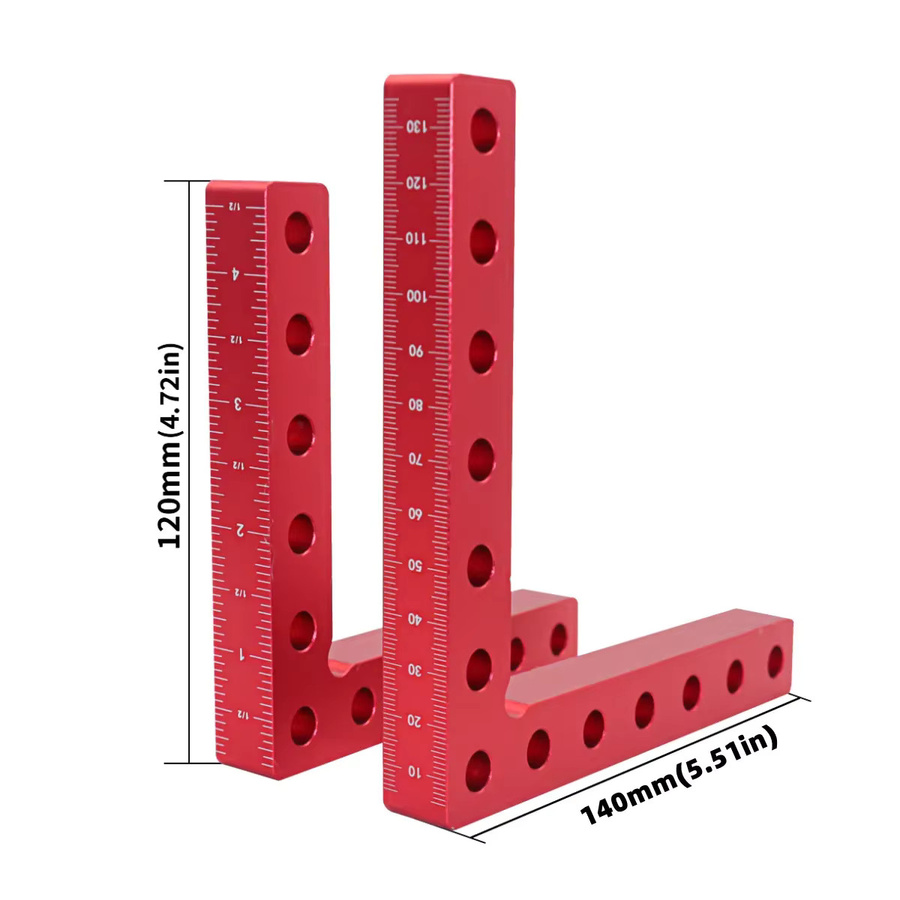 FNICEL Mehrzweck-Winkelklemme für Holzbearbeitung in Rot, 90 Grad Eckpositionierer für Schrankbau und Tischlerei, B/T: 14,0 x 12,0 cm - Bild 3