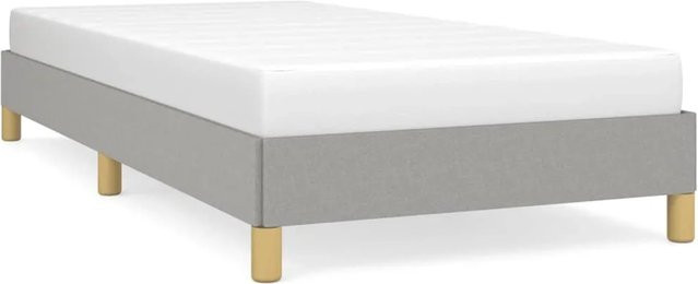 vidaXL Bettgestell aus Stoff in Grau mit Holzlatten, B/T/H: 90 x 190 x 25 cm - Bild 1