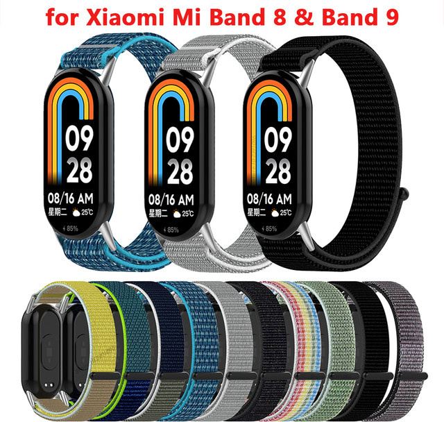 FIFATA Uhrenarmband Nylon, Schwarz, Unisex, Xiaomi Mi Band 8 9 10 - Bild 1