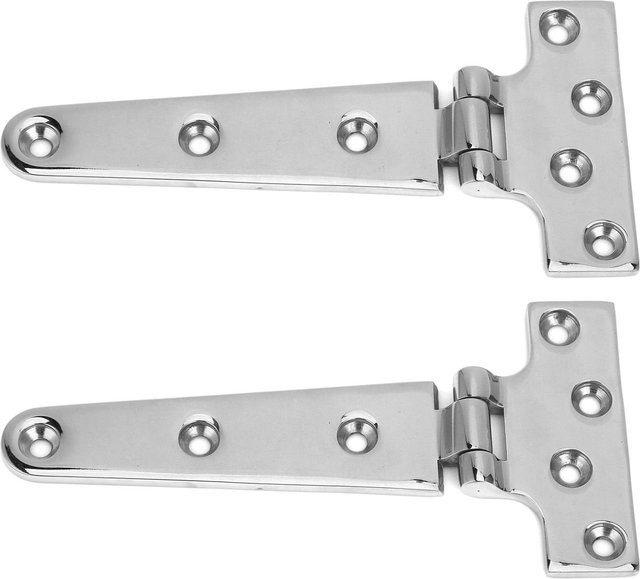 Koogeelife 2er Set T-Form Türscharnier aus 316 Edelstahl in Silber, Schwerlast Universal Marine Bootsbeschläge, B/H: 15,24 x 7,62 cm - Bild 1