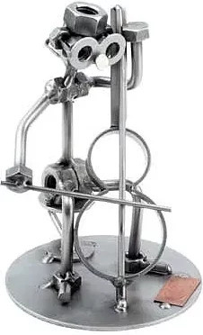 Hinz & Kunst Schraubenmännchen mit Cello in Silber aus Metall im Industrial Design - Bild 1