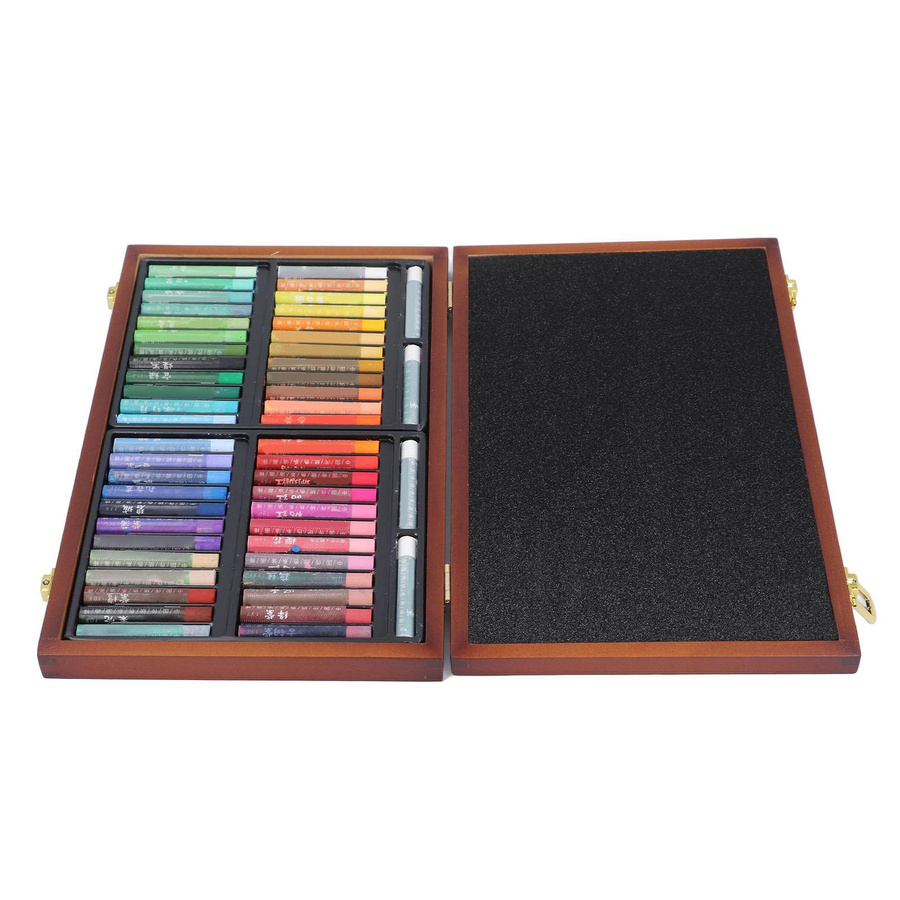 OutsideWorld Ölpastell-Set mit 48 Farben in einer Holzbox, wasserlösliche weiche Pastellstifte für Künstler, Mehrfarbig - Bild 2
