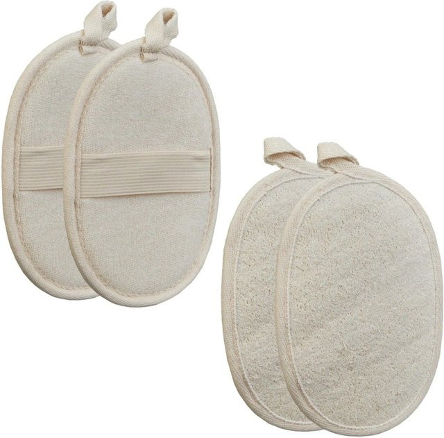 Relaxdays Luffaschwamm Beige 4er Set B/T/H: 18 x 11 x 0,5 cm - Bild 1