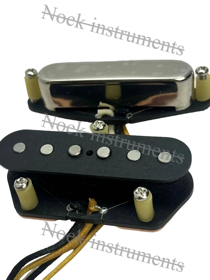 MENGJUE Texas E-Gitarren-Tonabnehmer mit Alnico 5 Magneten, Flat Bar Staggered Pole, Bridge Pickups für TL-Gitarren, Schwarz - Bild 4