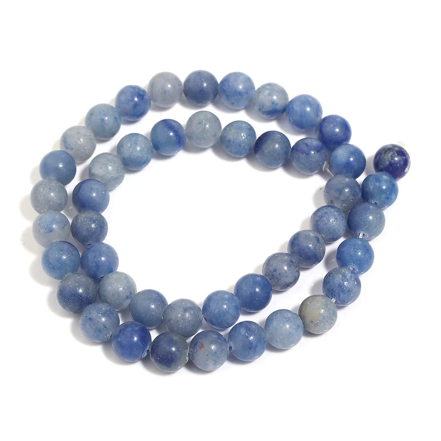 louleur Aventurin-Steinperlen, blau, rund - Bild 5