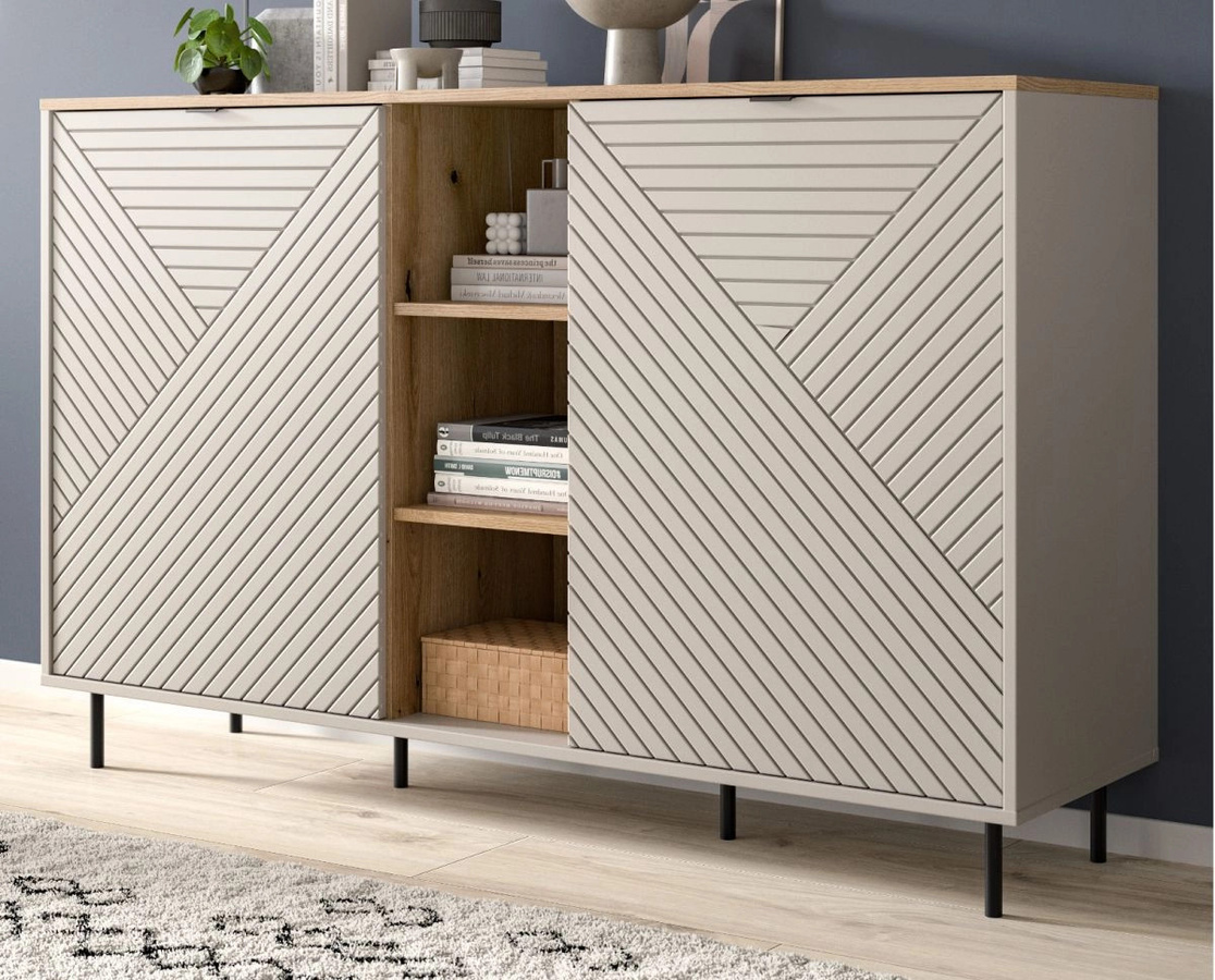 Sideboard Bente von Furn.Design in Kaschmir und Eiche, Breite: 154 cm - Bild 1