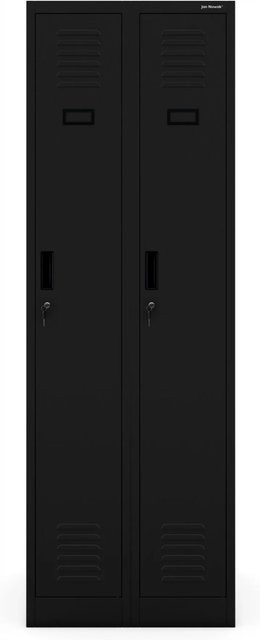 Jan Nowak Spind Umkleideschrank KACPER II aus Stahl in Schwarz, Höhe: 180 cm, Breite: 60 cm, Tiefe: 50 cm - Bild 1