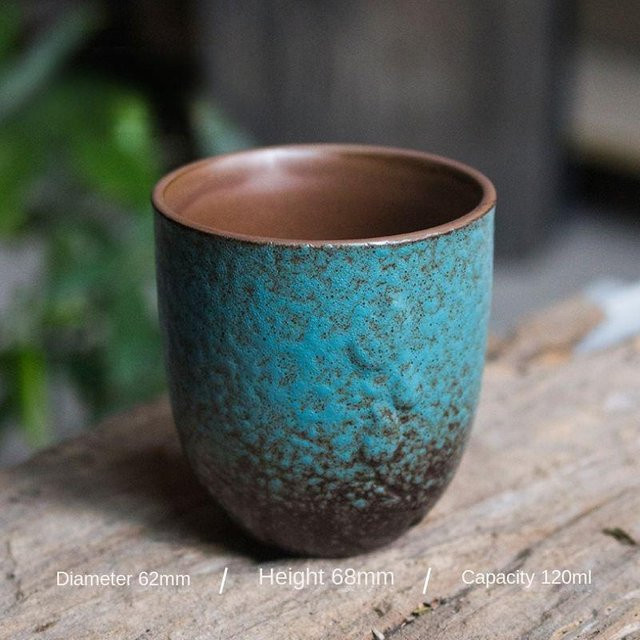 Japanische Keramik-Teetasse mit Ofenbrand in Blau von Yiran Furniture - Bild 1