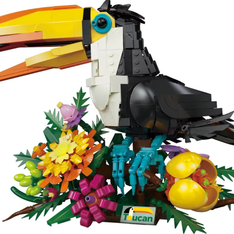CACO BLOCKS Tukan- und Blumen-Bausatz, Montagespielzeug, ab 8 Jahren - Bild 6