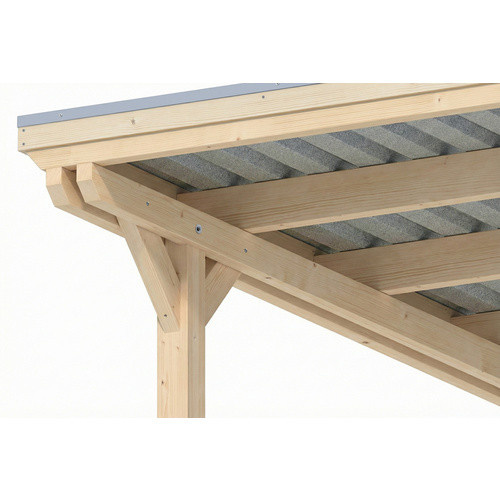 SKANHOLZ Carport Emsland aus Fichte mit Stahl-Dachplatten und Regenrinne, Farbe: beige, B/T/H: 846 x 340 x 238 cm - Bild 2