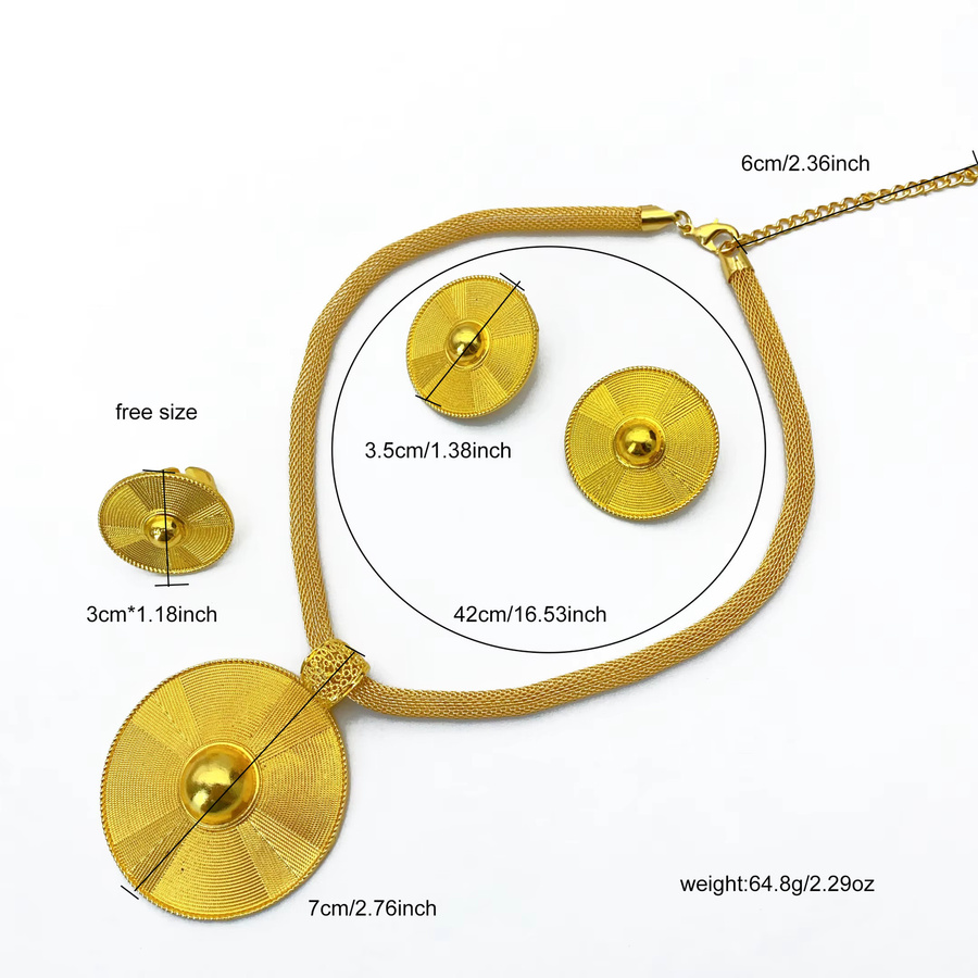 ANIID Schmuck-Set Halskette und Ohrringe, 24k vergoldet, Damen - Bild 4