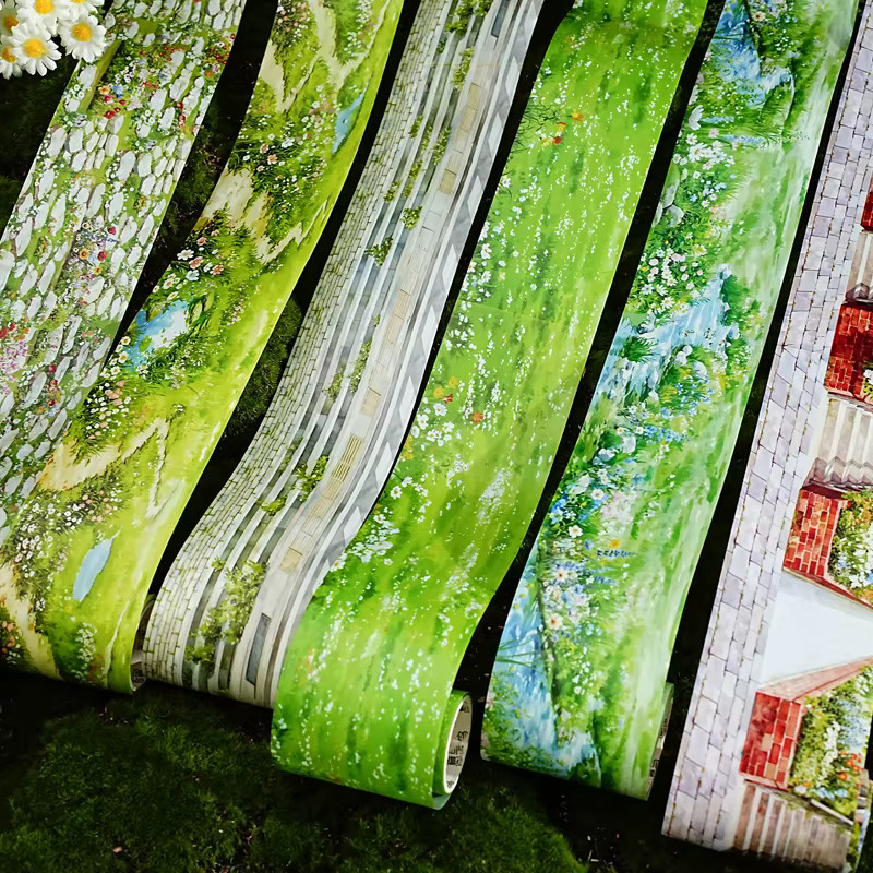 Mr.Paper PET-Washi-Tape Among the Greenery Serie, 6 Rollen Aquarell-Landschafts-Diorama-Tape in Multicolour für Journaling und Scrapbooking - Bild 2