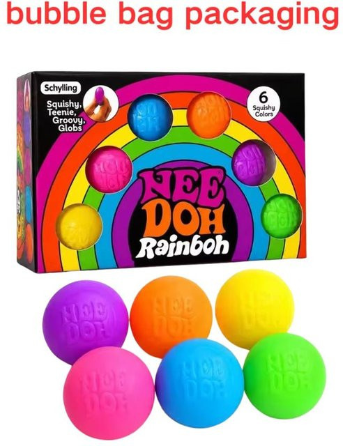 Schylling Needoh Regenbogen Teenie Stressball, Fidget Spielzeug, Black - Bild 1