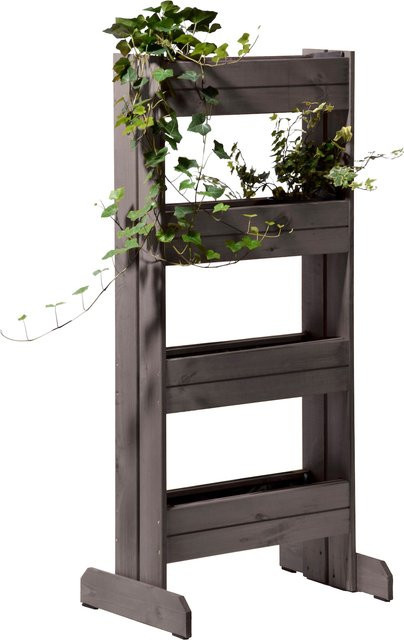 dobar Vertikales Blumenbeet aus FSC-zertifiziertem Nadelholz in Anthrazit mit 4 Pflanzkästen und Pflanzfolie, B/T/H: 55 x 40 x 125 cm - Bild 1